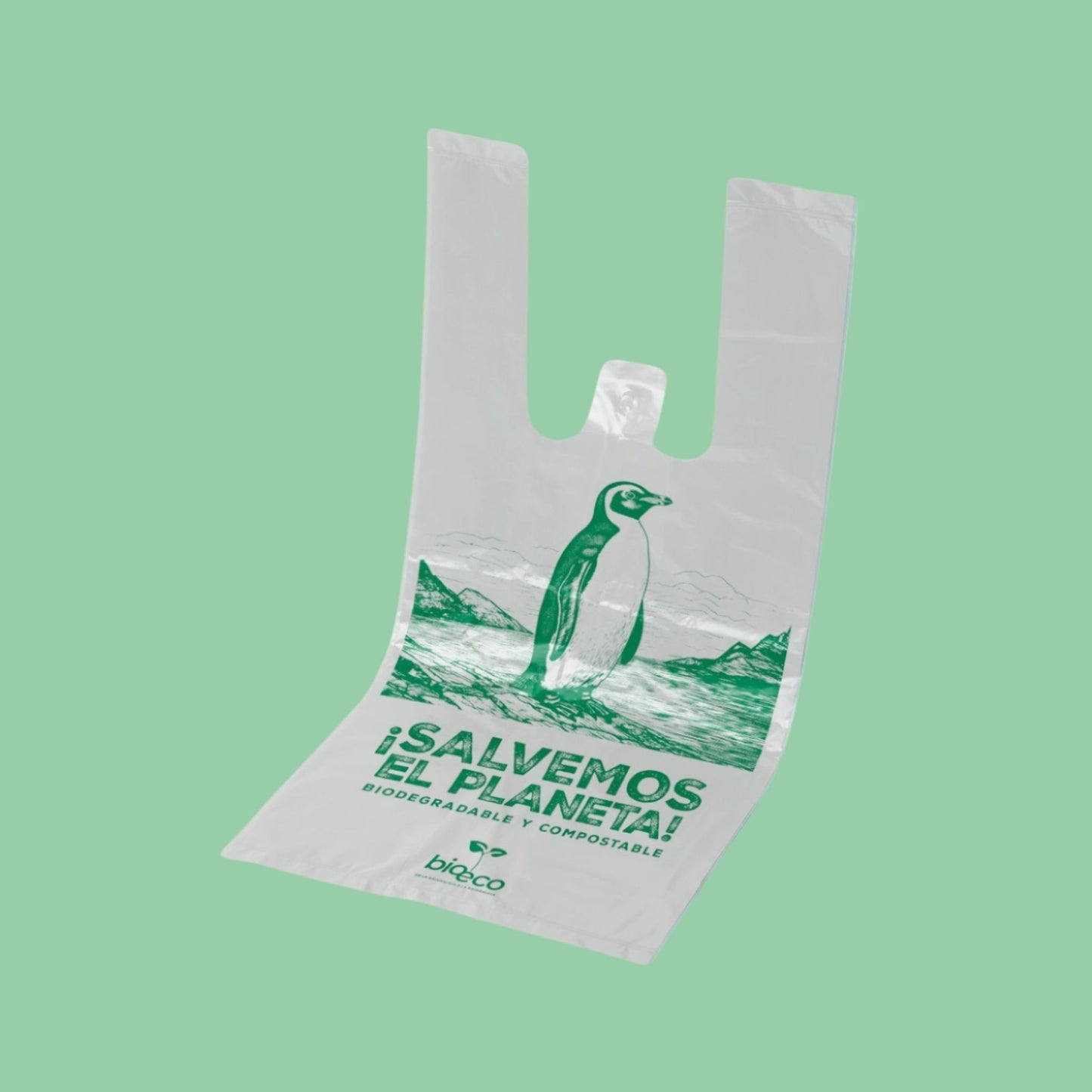 Bolsa camiseta BioEco 42x50 cm, my14 y my21 - Biodegradable, Compostable, Certificada - Caja 500 unidades