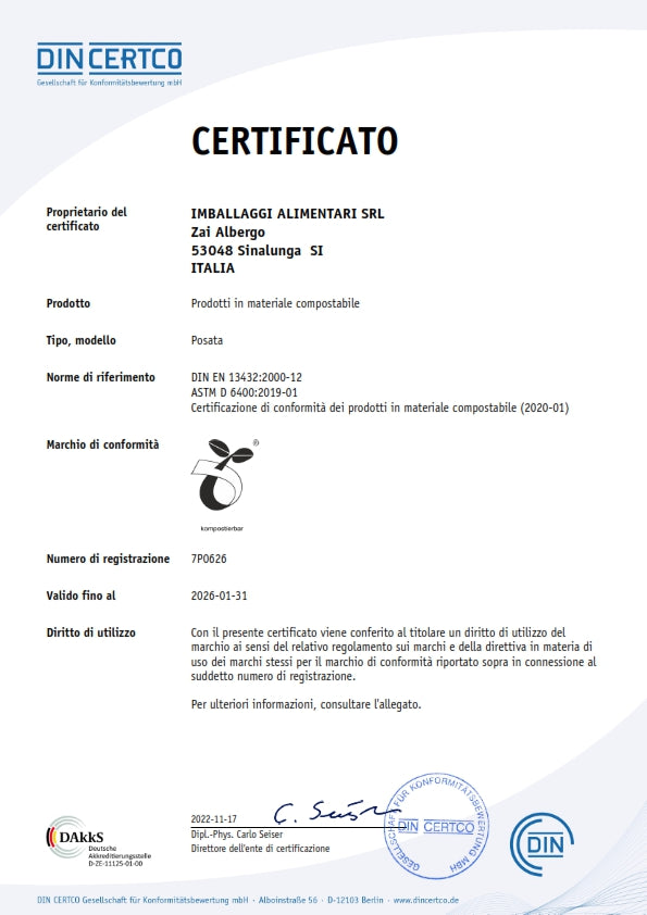 Certificación OK COMPOST Descartables