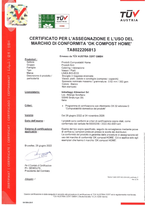 Certificación OK COMPOST Descartables
