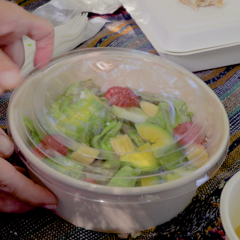TAPA TRANSPARENTE EN PLA POTE ENSALADA 1200cc - BIOECO