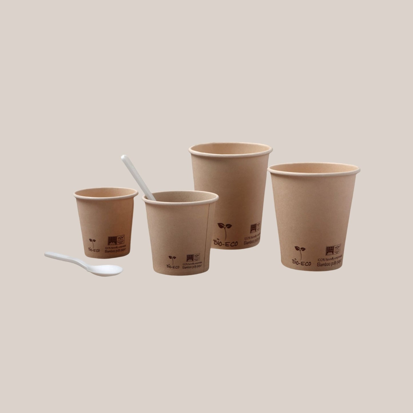 VASOS PAPEL BAMBU + PLA - DIFERENTES VOLUMENES - BIOECO