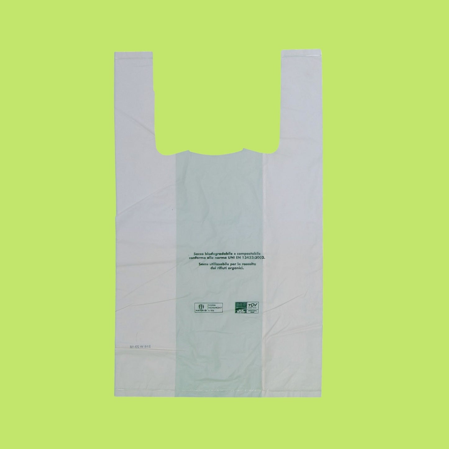 Bolsa camiseta BioEco 36x40 cm my14 - Biodegradable, Compostable, Certificada - Caja 500 unidades