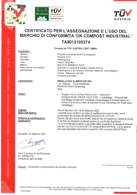 Certificación OK COMPOST Descartables