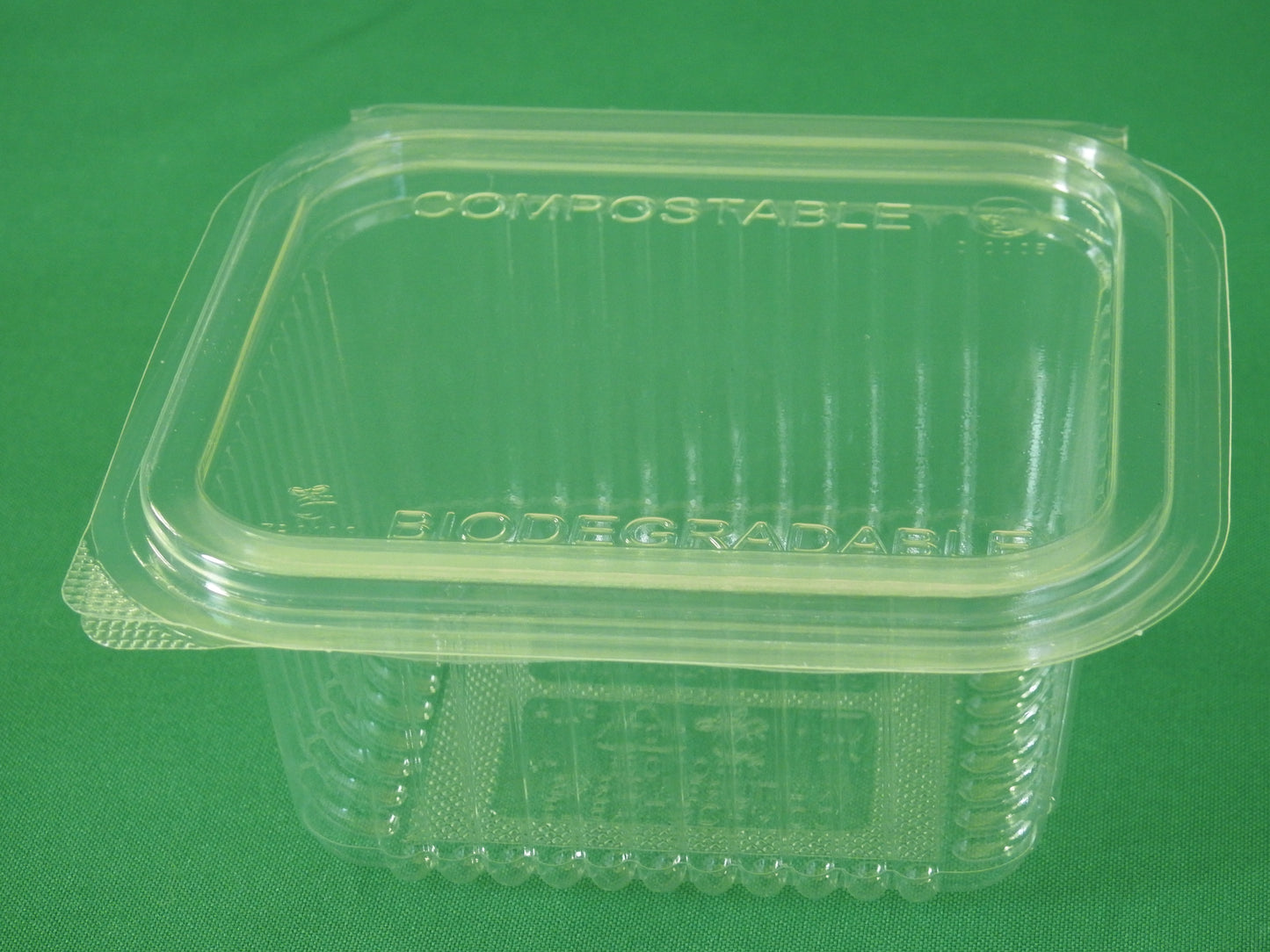 CONTENEDOR RECTANGULAR TRANSPARENTE + TAPA PLA cc 500 135x125 h56mm - BIOECO