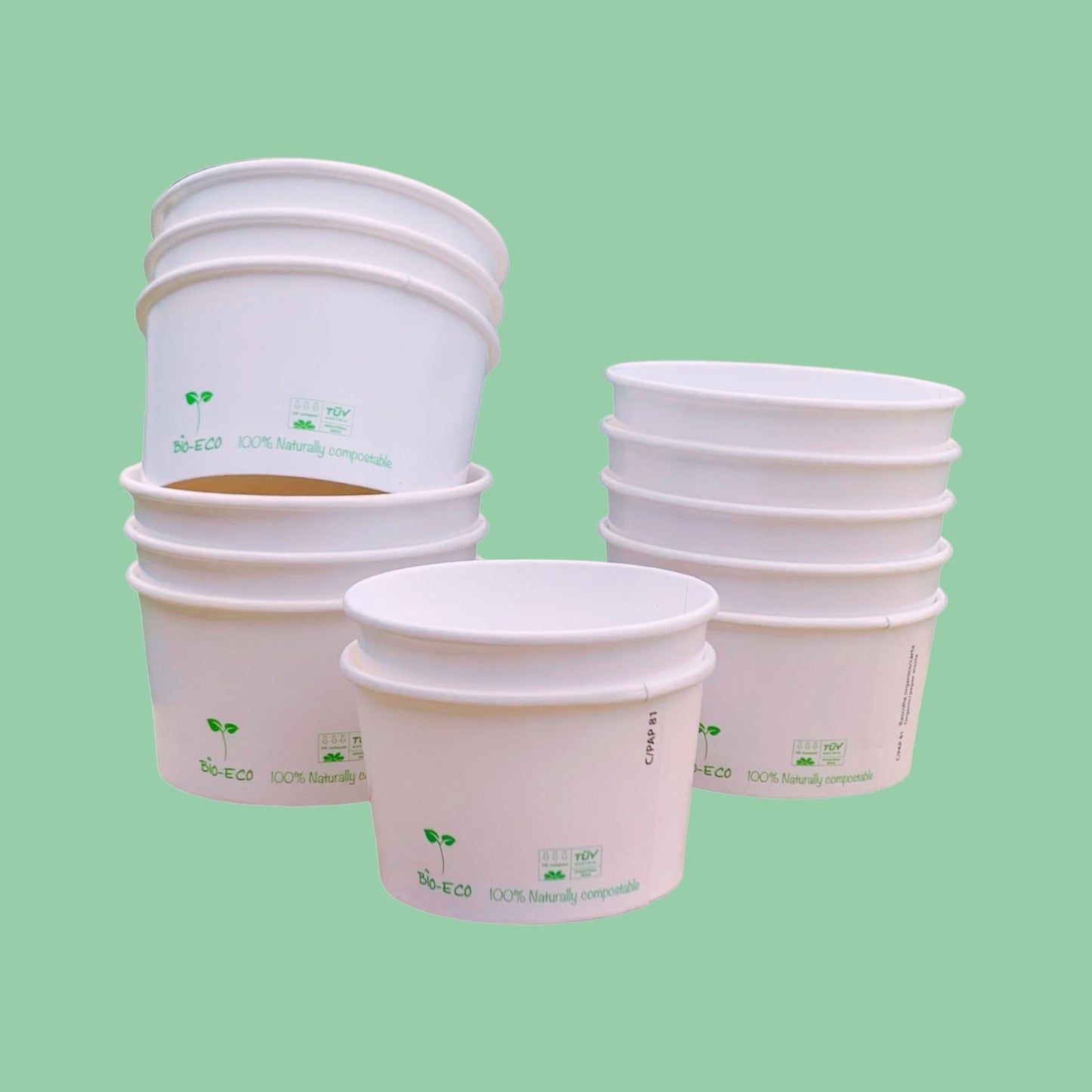 POTES HELADO PAPEL BLANCO + PLA - DIFERENTES VOLUMENES - BIOECO