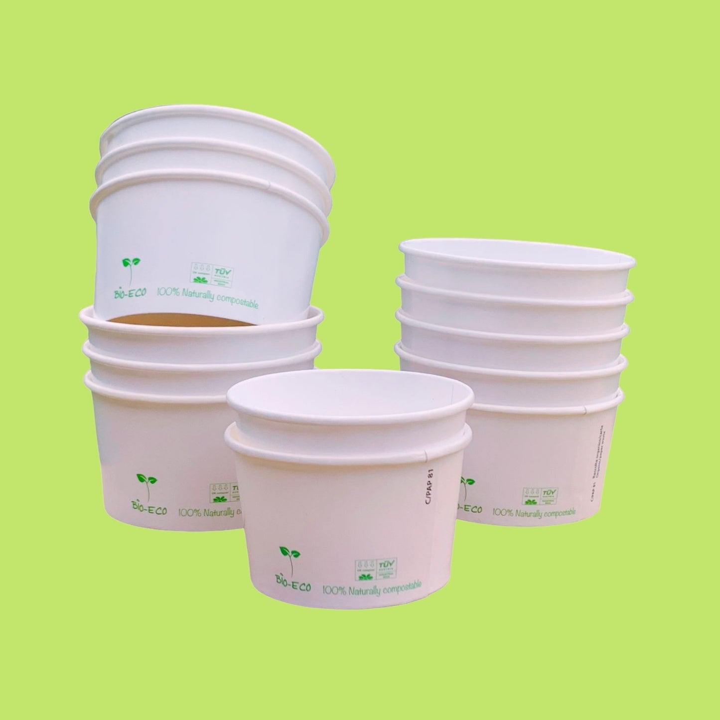 POTES HELADO PAPEL BLANCO + PLA - DIFERENTES VOLUMENES - BIOECO