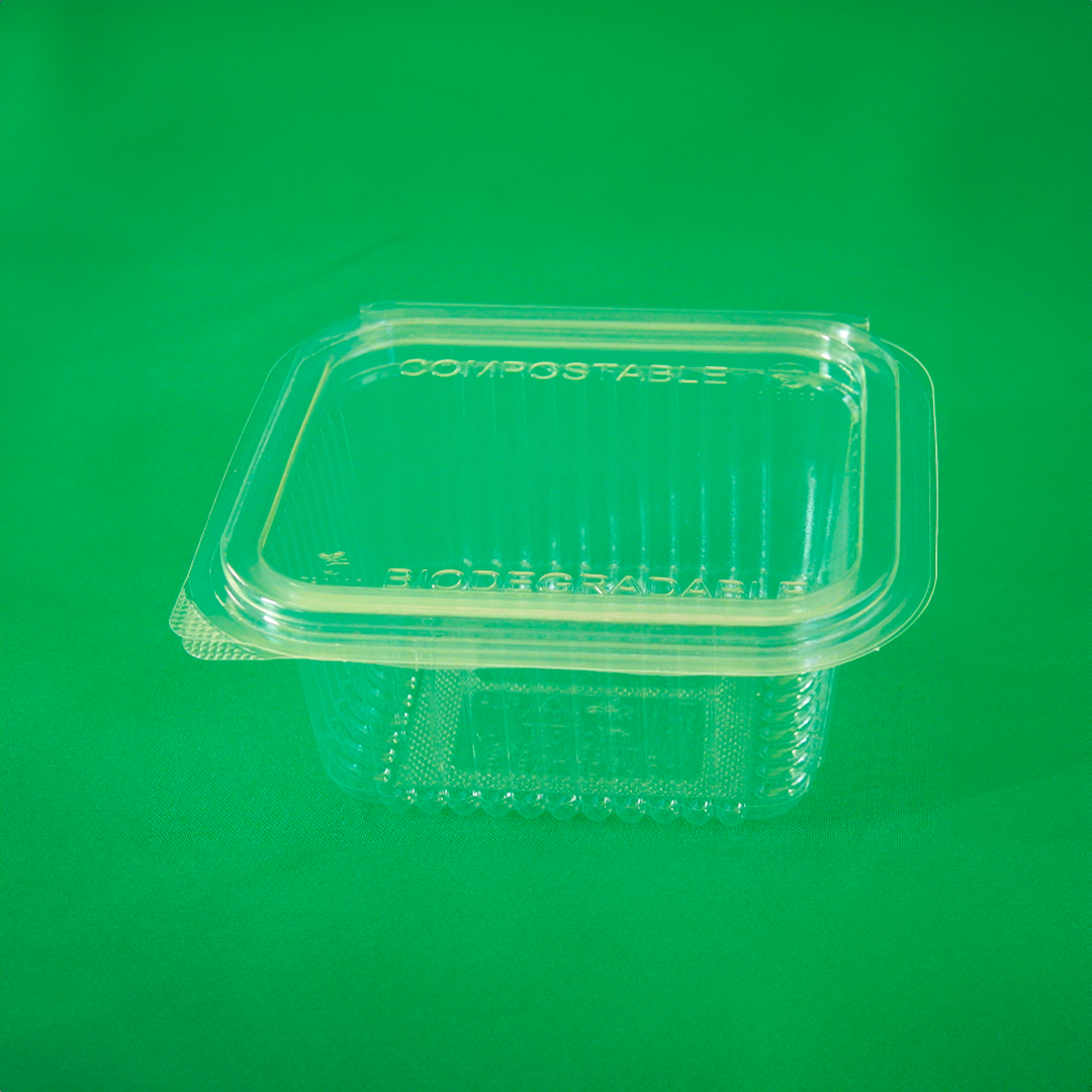 CONTENEDOR RECTANGULAR TRANSPARENTE + TAPA PLA cc 250 126x117 h40mm - BIOECO