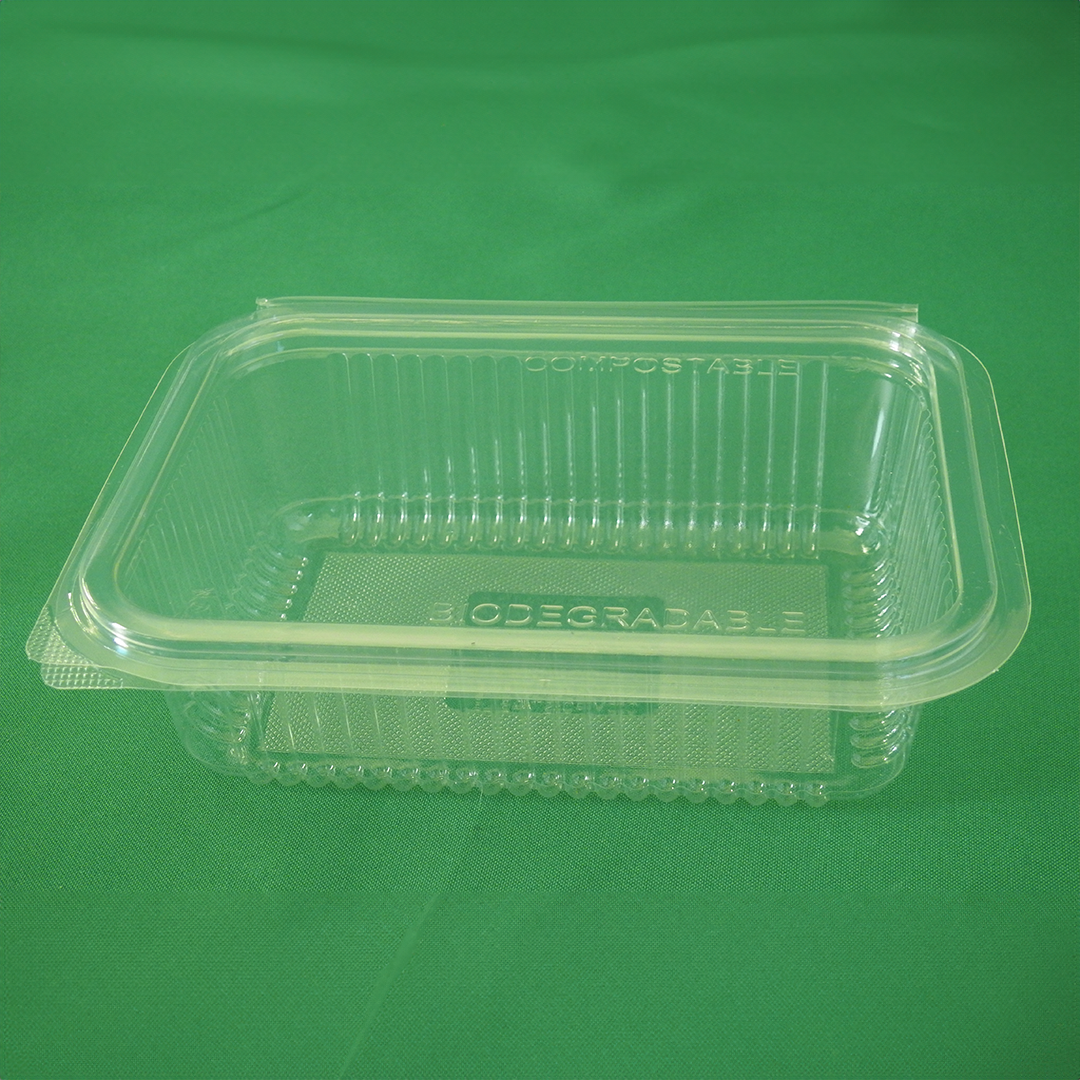 CONTENEDOR RECTANGULAR TRANSPARENTE + TAPA PLA cc 750 188x143 h52mm - BIOECO